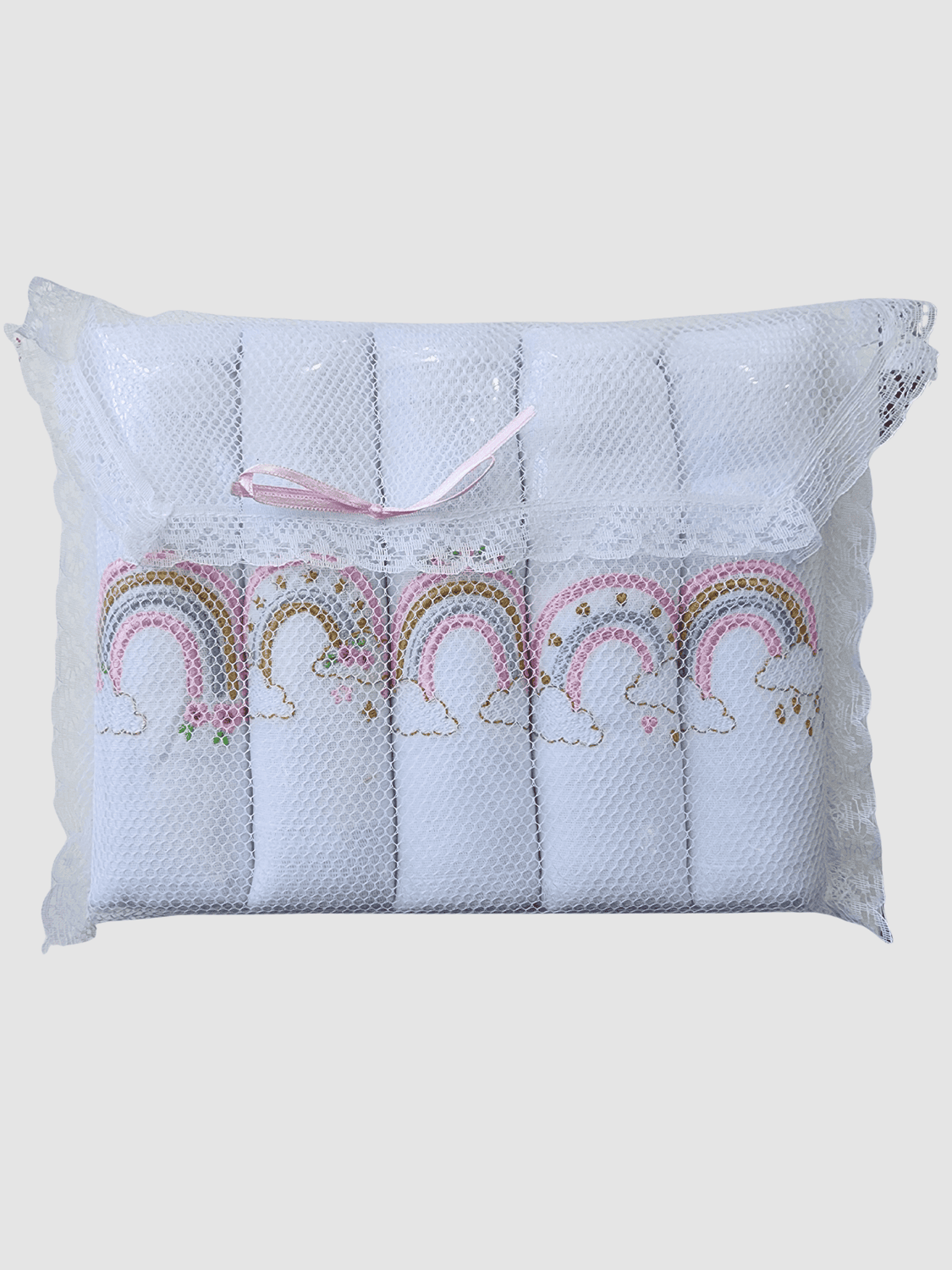 Kit com 5 fraldas - Arco íris